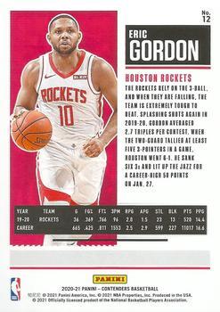 2020-21 Panini Contenders - Game Ticket Red #12 Eric Gordon Back