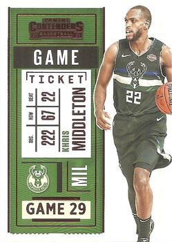 2020-21 Panini Contenders - Game Ticket Red #13 Khris Middleton Front