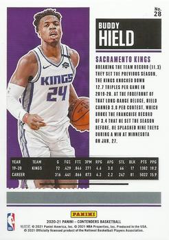 2020-21 Panini Contenders - Game Ticket Red #28 Buddy Hield Back