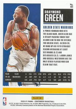 2020-21 Panini Contenders - Game Ticket Red #41 Draymond Green Back