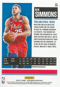 2020-21 Panini Contenders - Game Ticket Red #56 Ben Simmons Back
