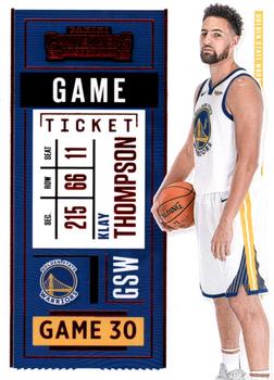 2020-21 Panini Contenders - Game Ticket Red #72 Klay Thompson Front