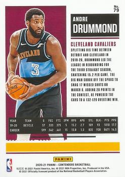 2020-21 Panini Contenders - Game Ticket Red #79 Andre Drummond Back