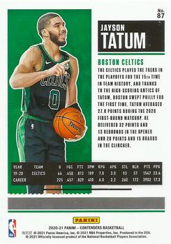 2020-21 Panini Contenders - Game Ticket Red #87 Jayson Tatum Back