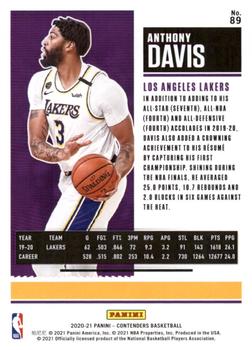 2020-21 Panini Contenders - Game Ticket Red #89 Anthony Davis Back