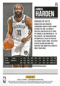 2020-21 Panini Contenders - Game Ticket Red #94 James Harden Back