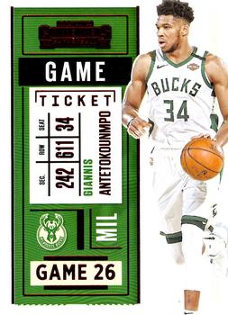 2020-21 Panini Contenders - Game Ticket Red #99 Giannis Antetokounmpo Front