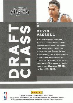 2020-21 Panini Contenders - 2020 Draft Class Contenders Red #11 Devin Vassell Back