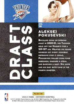 2020-21 Panini Contenders - 2020 Draft Class Contenders Red #14 Aleksej Pokusevski Back