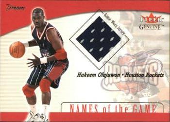 2001-02 Fleer Genuine - Names of the Game #NNO Hakeem Olajuwon Front