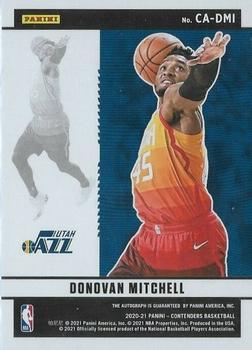 2020-21 Panini Contenders - Contenders Autographs Gold #CA-DMI Donovan Mitchell Back