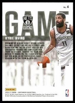 2020-21 Panini Contenders - Game Night Ticket #4 Kyrie Irving Back