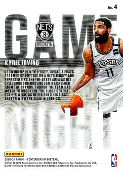 2020-21 Panini Contenders - Game Night Ticket Red #4 Kyrie Irving Back