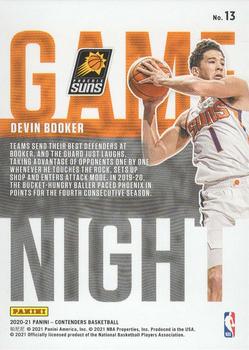 2020-21 Panini Contenders - Game Night Ticket Red #13 Devin Booker Back