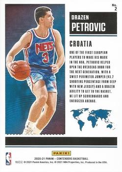 2020-21 Panini Contenders - International Ticket #2 Drazen Petrovic Back