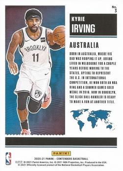 2020-21 Panini Contenders - International Ticket #3 Kyrie Irving Back