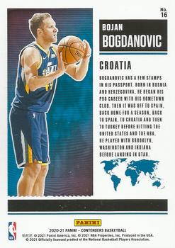 2020-21 Panini Contenders - International Ticket #16 Bojan Bogdanovic Back