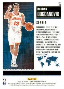 2020-21 Panini Contenders - International Ticket #26 Bogdan Bogdanovic Back