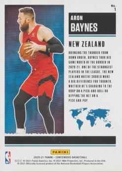 2020-21 Panini Contenders - International Ticket Red #1 Aron Baynes Back