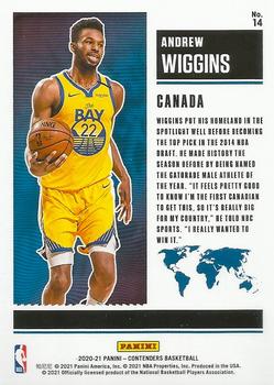 2020-21 Panini Contenders - International Ticket Red #14 Andrew Wiggins Back