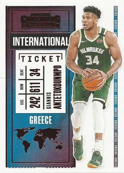 2020-21 Panini Contenders - International Ticket Red #20 Giannis Antetokounmpo Front