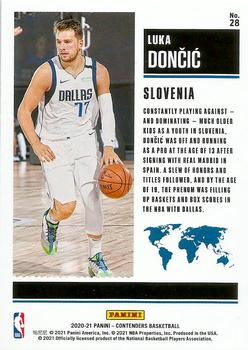 2020-21 Panini Contenders - International Ticket Red #28 Luka Doncic Back