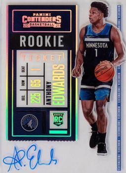 2020-21 Panini Contenders - Clear Ticket #105 Anthony Edwards Front