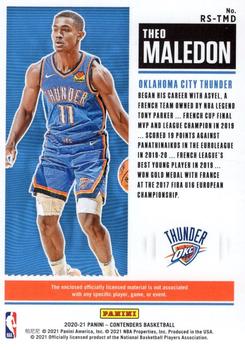 2020-21 Panini Contenders - Rookie Ticket Swatches #RS-TMD Theo Maledon Back