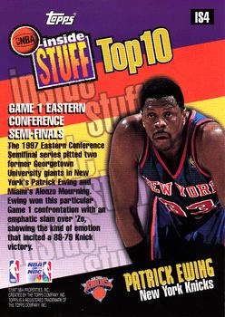 1997-98 Topps - NBA Inside Stuff Top 10 #IS4 Patrick Ewing Back