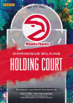 2020-21 Panini Court Kings - Holding Court Signatures Ruby #HC-DWL Dominique Wilkins Back