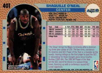 2001-02 Fleer Platinum - 15th Anniversary Reprints #9 Shaquille O'Neal Back