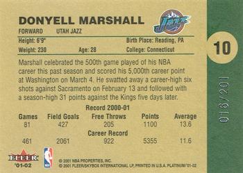 2001-02 Fleer Platinum - Anniversary Edition #10 Donyell Marshall Back