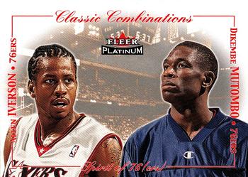 2001-02 Fleer Platinum - Classic Combinations Retail #2CC Allen Iverson / Dikembe Mutombo Front