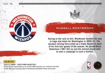 2020-21 Panini Court Kings - Points in the Paint #16 Russell Westbrook Back