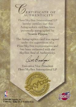 2001-02 Fleer Platinum - Rack Pack Autographs #NNO Scottie Pippen Back
