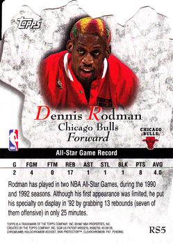 1997-98 Topps - Rock Stars #RS5 Dennis Rodman Back