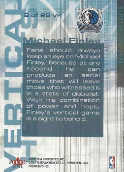 2001-02 Fleer Premium - Vertical Heights #8 VH Michael Finley Back