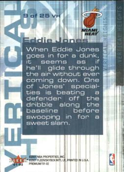 2001-02 Fleer Premium - Vertical Heights #9 VH Eddie Jones Back