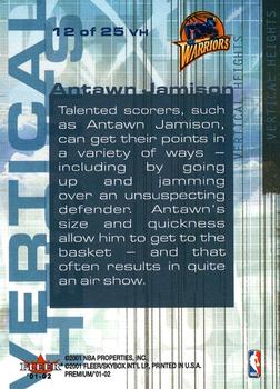 2001-02 Fleer Premium - Vertical Heights #12 VH Antawn Jamison Back