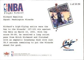 2001-02 Fleer Shoebox - NBA Flight School #1 FS Richard Hamilton Back