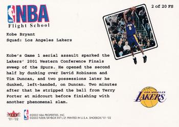 2001-02 Fleer Shoebox - NBA Flight School #2 FS Kobe Bryant Back