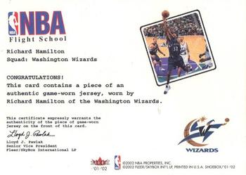 2001-02 Fleer Shoebox - NBA Flight School Cadet #NNO Richard Hamilton Back