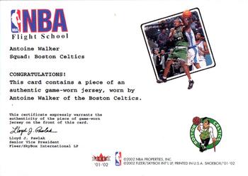 2001-02 Fleer Shoebox - NBA Flight School Cadet #NNO Antoine Walker Back