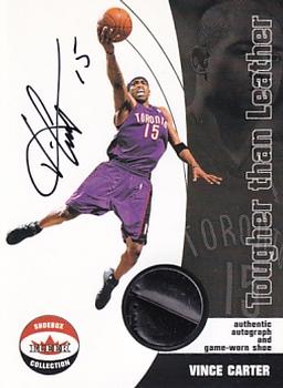 2001-02 Fleer Shoebox - Tougher Than Leather Shoes #NNO Vince Carter Front