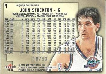 2001-02 Fleer Showcase - Legacy #4 John Stockton Back