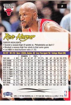 1997-98 Ultra #9 Ron Harper Back