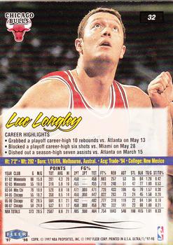 1997-98 Ultra #32 Luc Longley Back