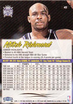 1997-98 Ultra #45 Mitch Richmond Back