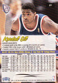 1997-98 Ultra #51 Kendall Gill Back