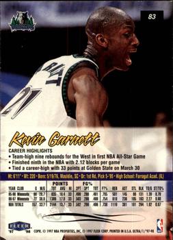 1997-98 Ultra #83 Kevin Garnett Back